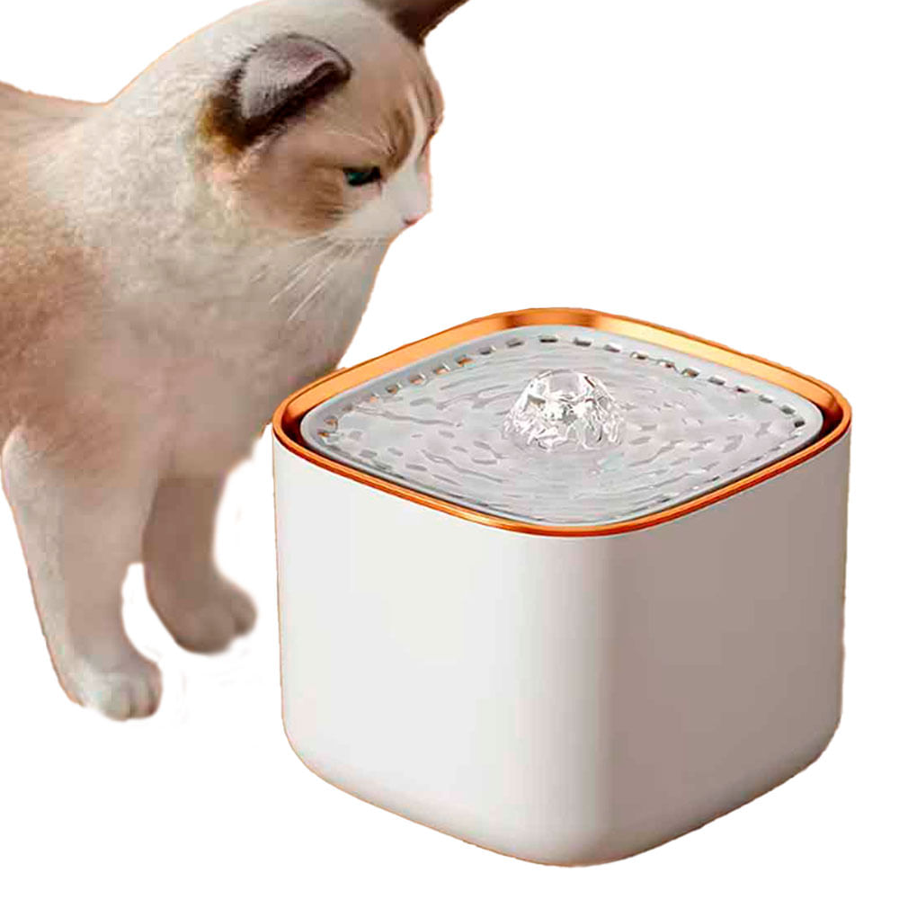 Bebedero para mascotas Boomers cuadrado, 3W, 3 litros, blanco