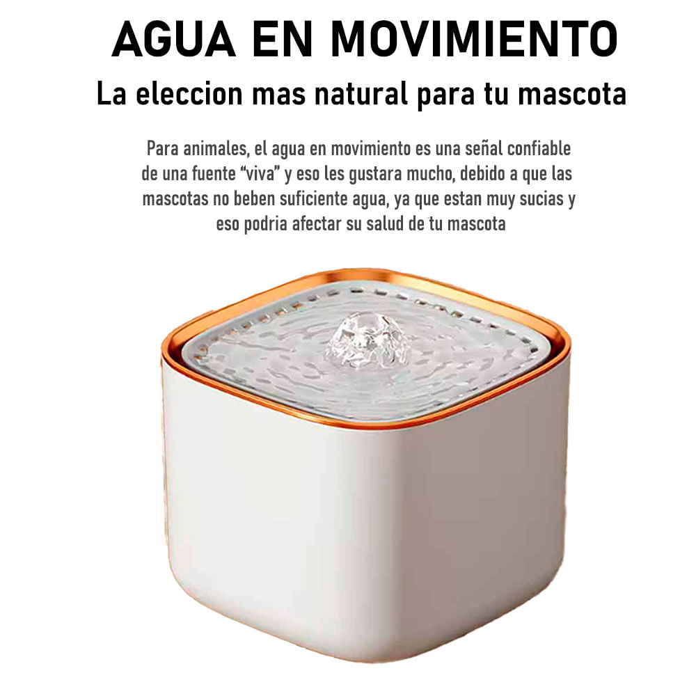 Imagen 2 del producto Bebedero para mascotas Boomers cuadrado, 3W, 3 litros, blanco