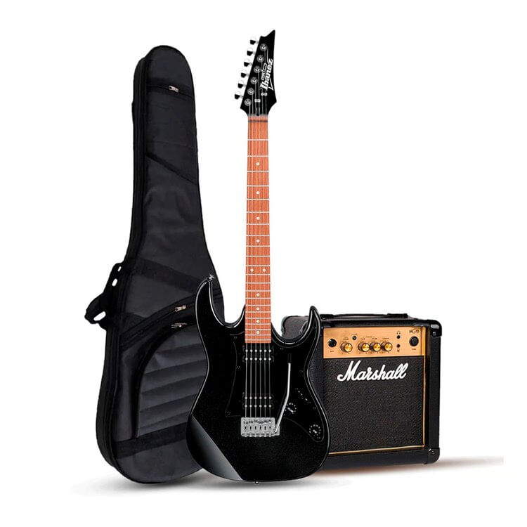 Guitarra eléctrica Gio GRX20 black night + Marshall 10W, negro