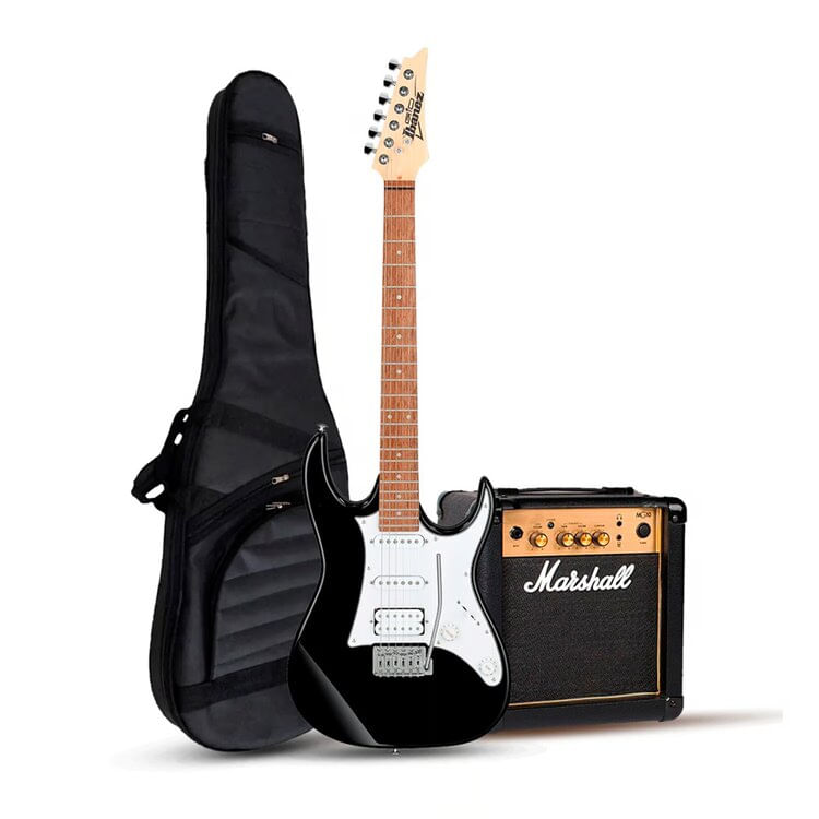 Imagen 1 del producto Guitarra eléctrica Gio GRX40 black night + Marshall 10W