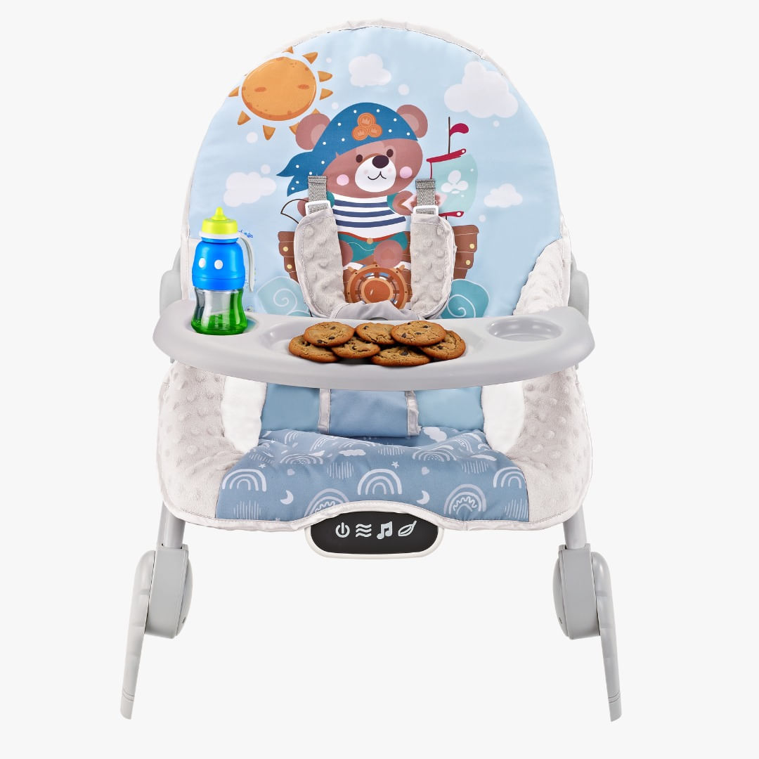 Imagen 2 del producto Silla mecedora Bouncer Baby Cam, táctil, mesa de comer, azul