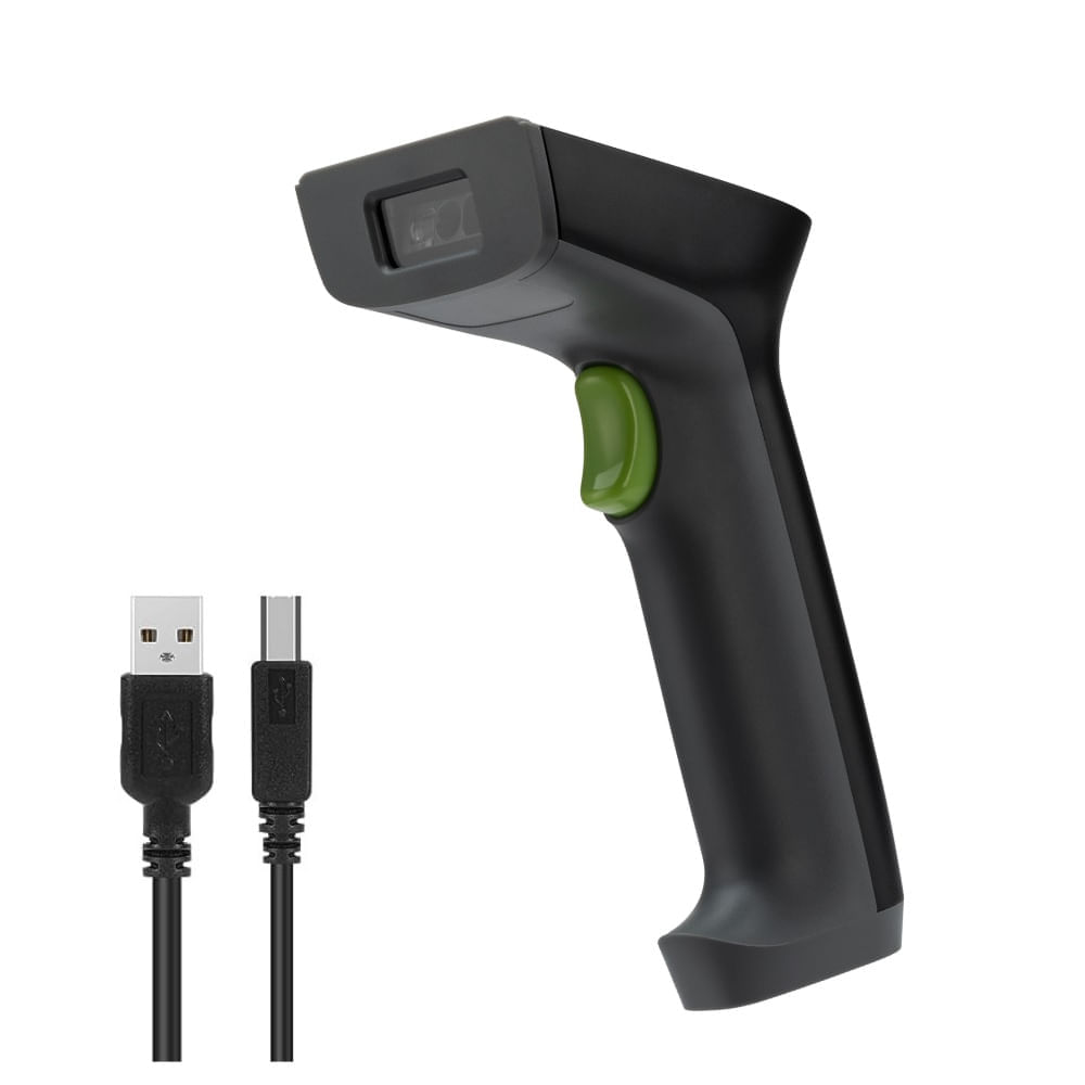 Imagen 2 del producto Lector pistola de códigos de barras 1D, ZKTeco ZKB101S, cable USB, escáner láser, rápido, negro