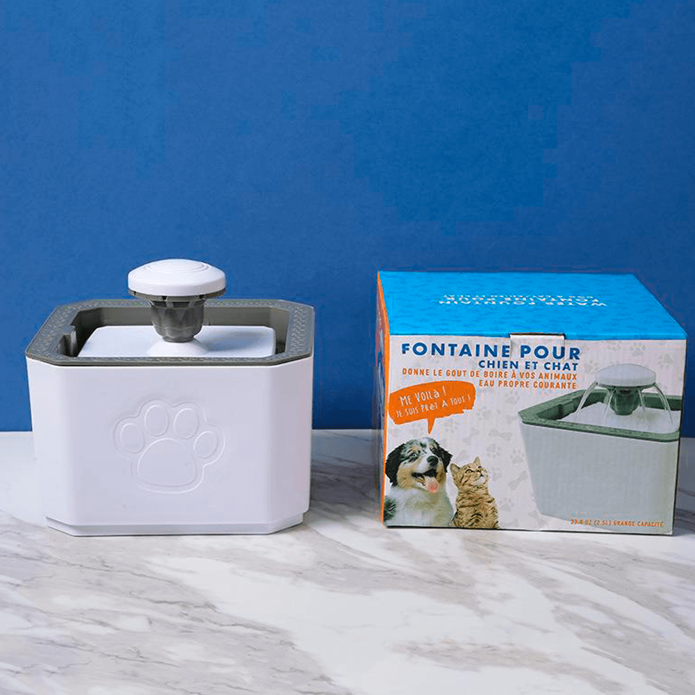 Imagen 2 del producto Fuente de agua Anavapets, para gatos y perros, cuadrado, blanco