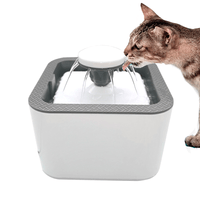 Fuente de agua Anavapets, para gatos y perros, cuadrado, blanco