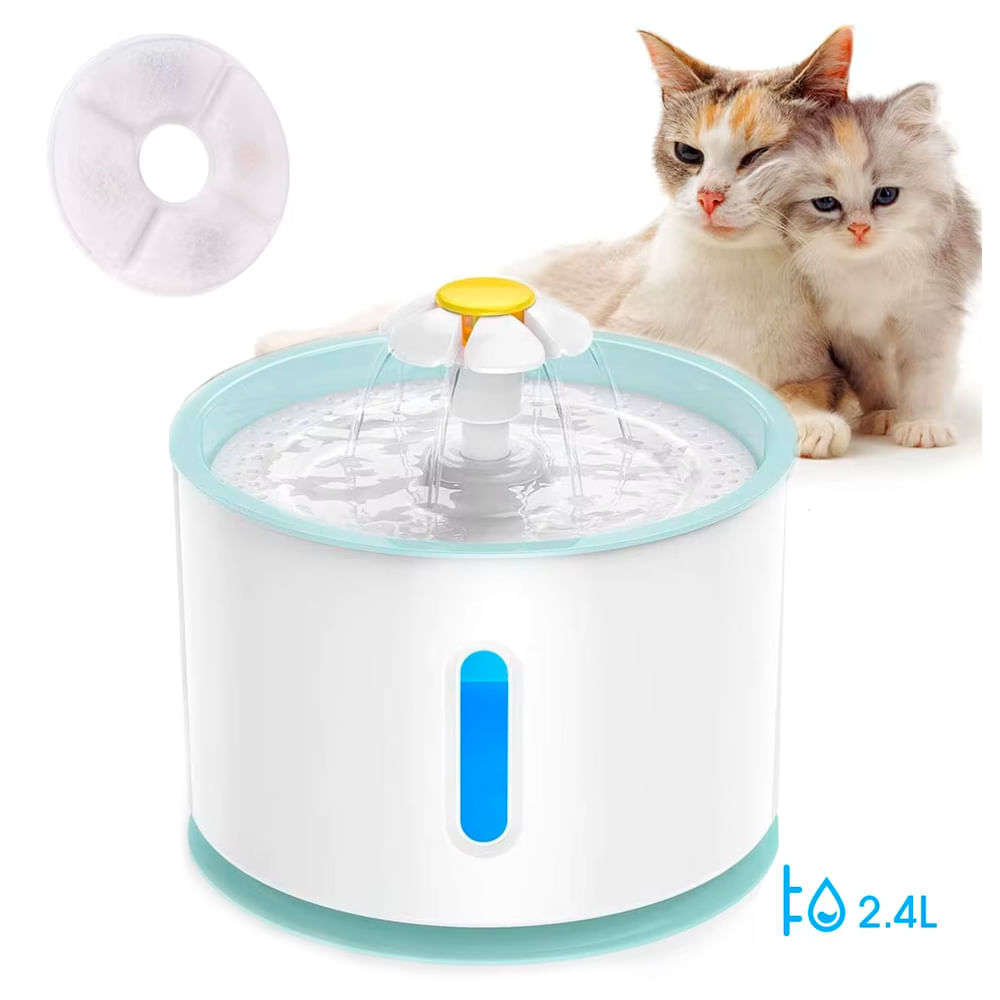 Imagen 2 del producto Bebedero fuente de agua PET, 5V, para gatos y perros, celeste