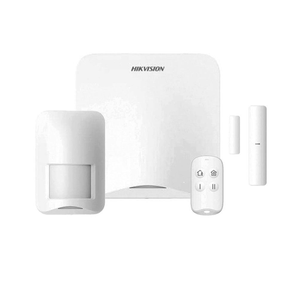 Kit alarma AX Home Hikvision, Wi-Fi, 4G, 16 zonas, control remoto, sensor PIR, fácil instalación, blanco