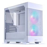 Gabinete Lian Li Lancool 205M Mesh Snow White, incluye 2 ventiladores ARGB, panel lateral de vidrio templado, sin fuente