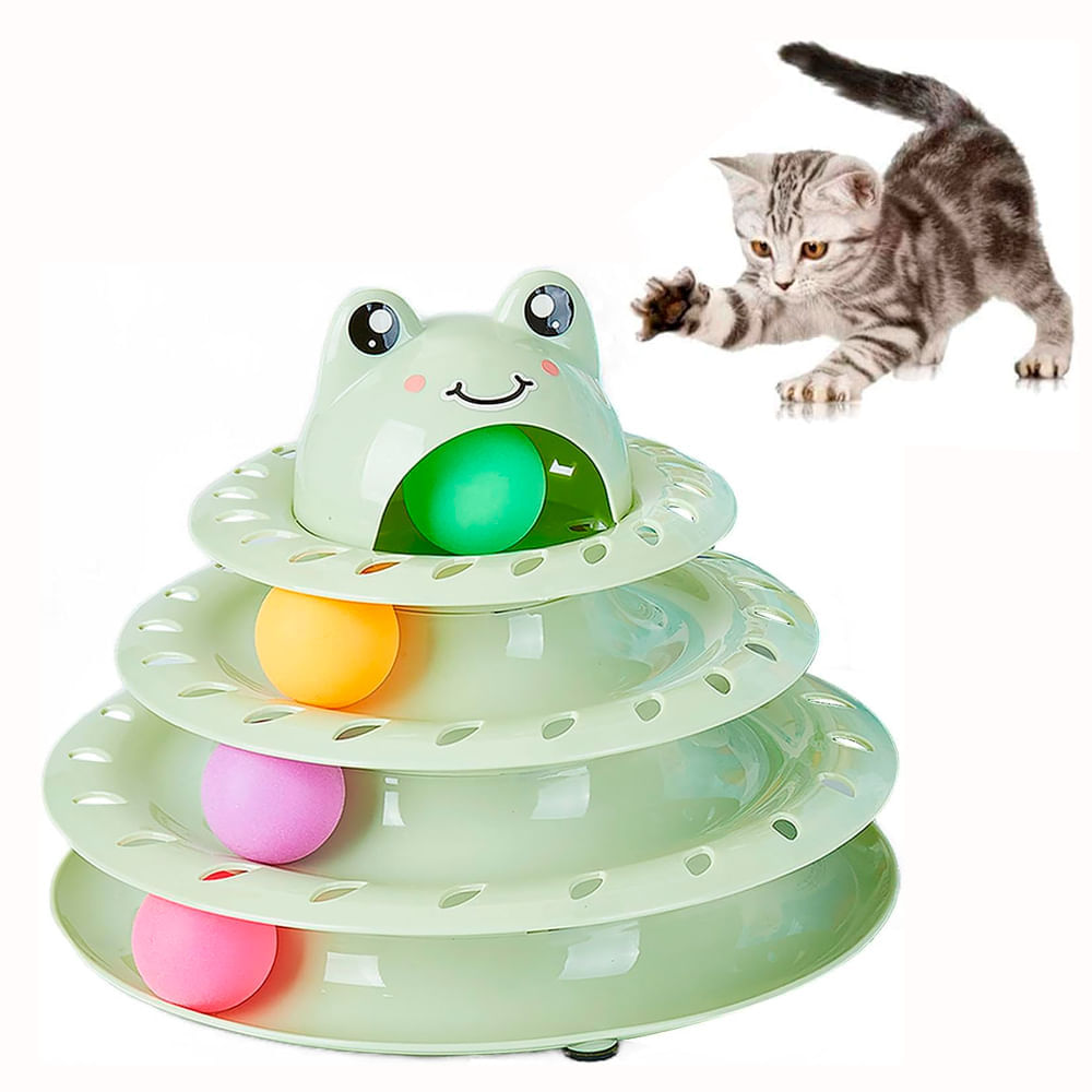 Torre juguete Anavapets, interactivo, diseño multifuncional y estimulante, para gatos, verde