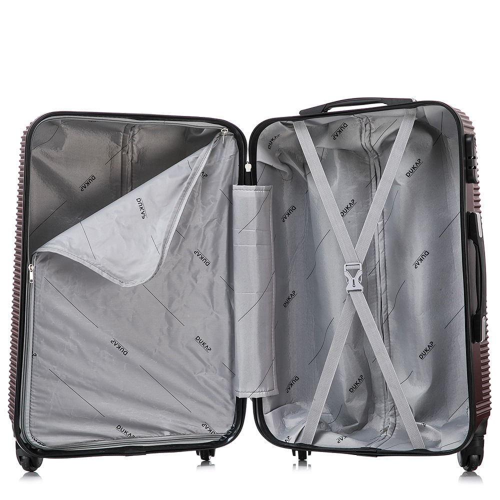 Imagen 2 del producto Combos: Maletas de viaje Dukap Royal, 51 cm y 71 cm, ABS, livianas, ruedas 360°, cerradura de combinación, vino