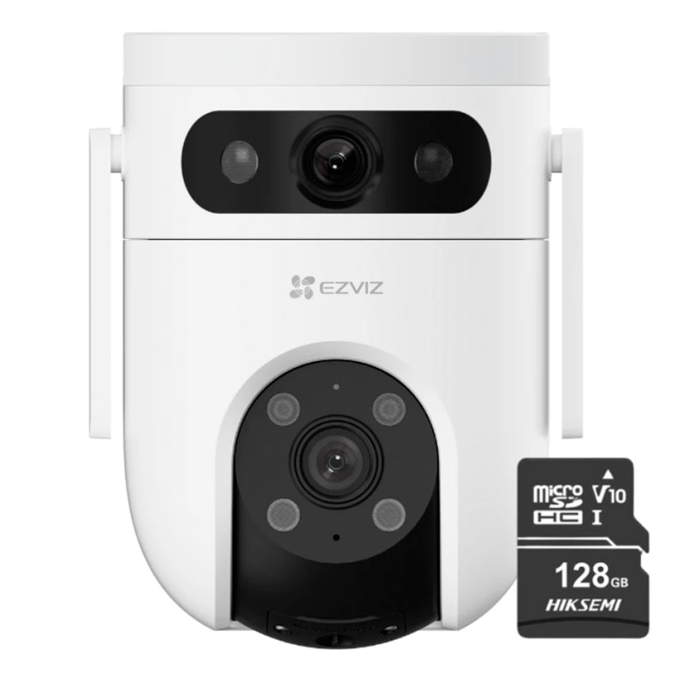 Cámara de seguridad Ezviz para exterior H9C 2K & 2K, blanco + Micro SD 128GB - CS-H9C2K-SD128