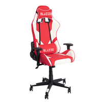 Silla gamer Blazze Éxodo 180° con masaje lumbar, reposabrazos ajustables, soporte 120 kg, rojo