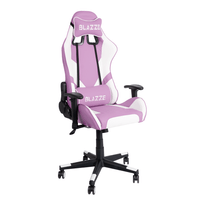 Silla gamer ergonómica Blazze Éxodo capacidad máx. 120 kg, reclinable 180°, almohada lumbar con masajeador, reposabrazos ajustables, lila