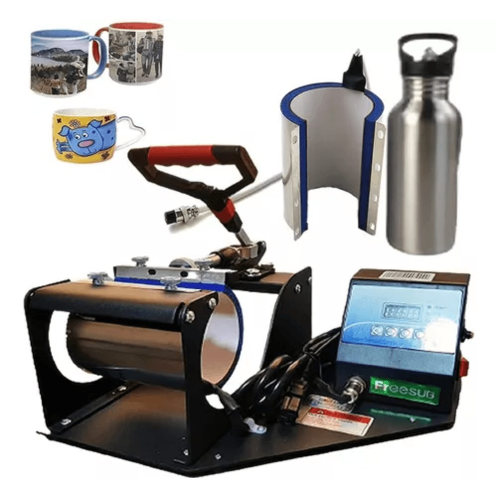 Maquinas para sublimar Freesub manual ST 01, tazas de 9onz, 11onz, 12onz, 15onz, negro