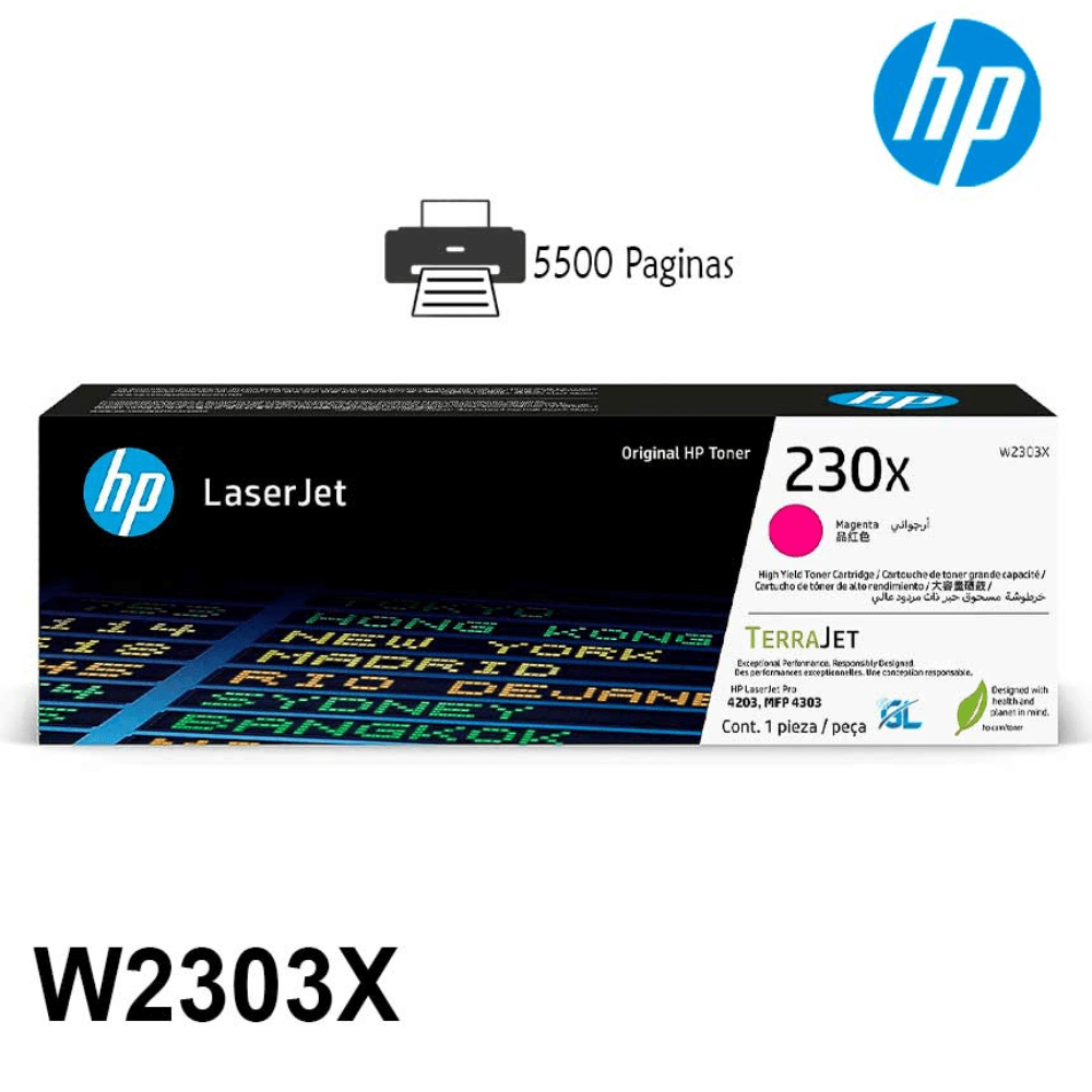 Imagen 2 del producto Tóner HP 230X LaserJet, compatible con W2300X, magenta