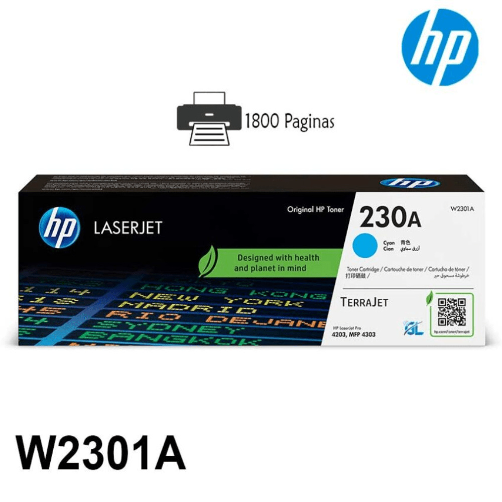 Imagen 2 del producto Tóner HP W2301A 230A, (4203dw/4303dw), cyan pro