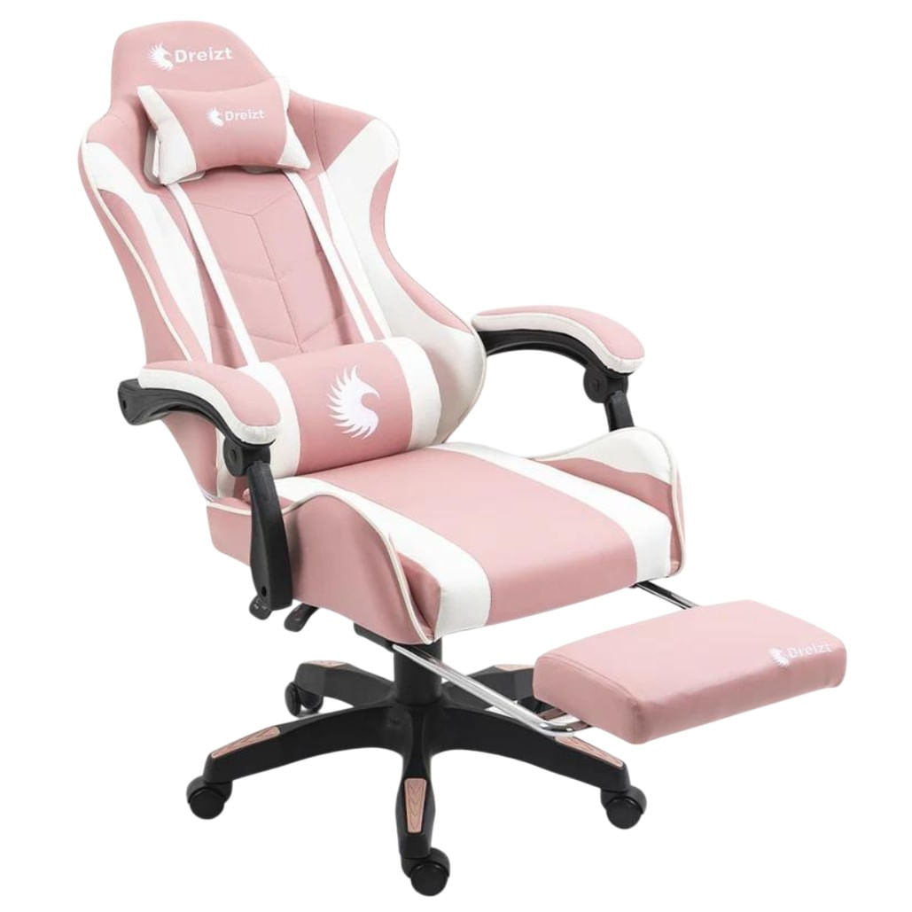 Silla gamer Ergonómica Dreizt Shine Series, máx 120 kg, inclinación 155°, color rosado