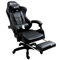 Silla gamer Dreizt Shine Series, carga máxima 120 kg, inclinación 155°, ergonómica, negro