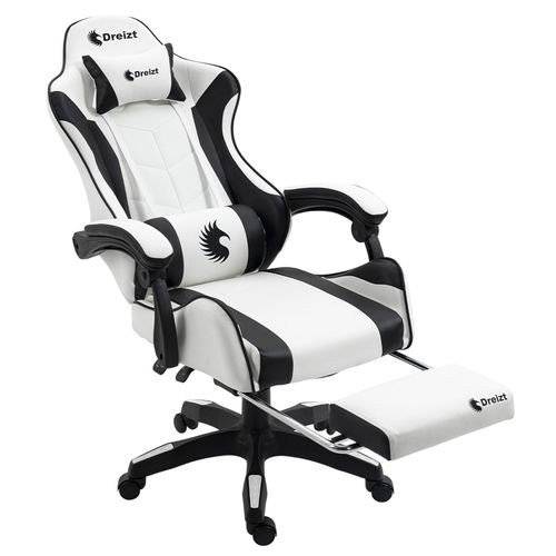 Silla gamer ergonómica Dreizt Shine Series, máx 120 kg, inclinación 155°, blanco