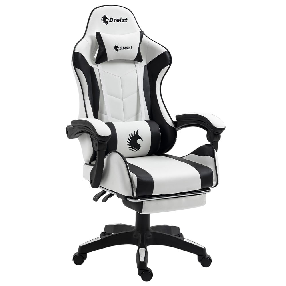 Imagen 2 del producto Silla gamer ergonómica Dreizt Shine Series, máx 120 kg, inclinación 155°, blanco