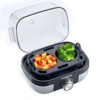 Hervidor de huevos y verduras Severin EK-3169 420w, 1-6 huevos, 3 niveles de cocción, placa anti-adherente