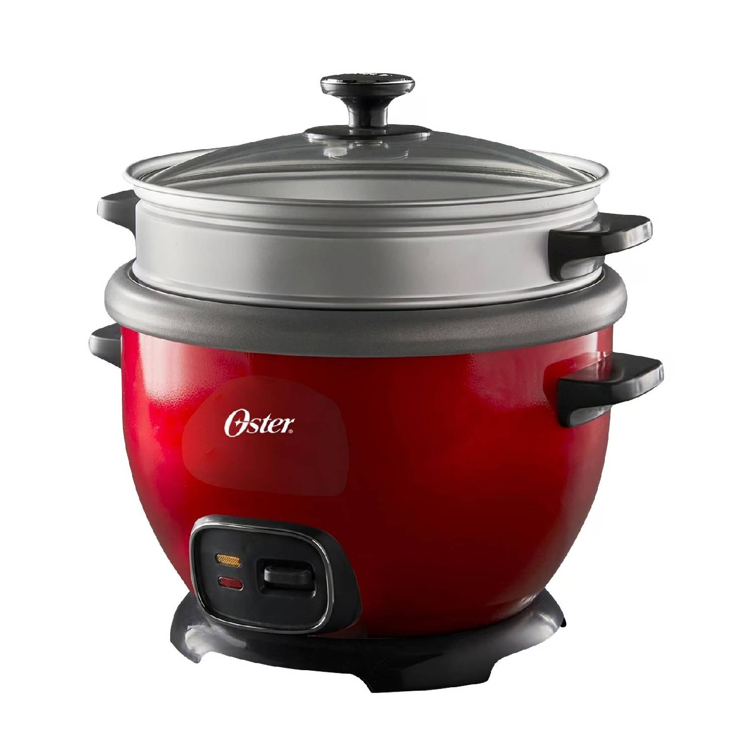 Olla arrocera multiusos Oster CKSTRC5731R 700W, 1.8 litros, bandeja de vapor, antiadherente, rojo