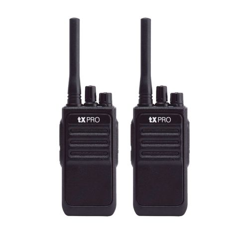 Duo pack de radios portátil txPRO TX320 UHF, 2W, 400-470 MHz, 16 canales, negro