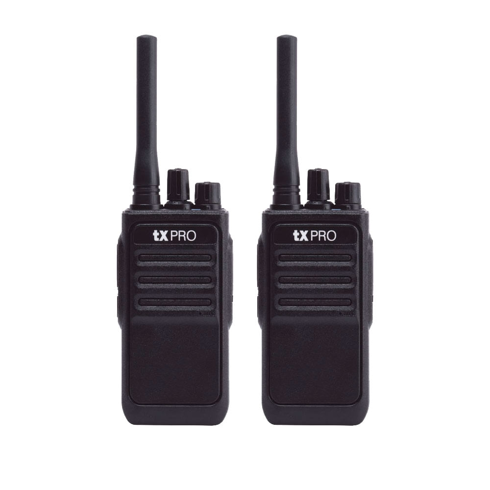 Duo pack de radios portátil txPRO TX320 UHF, 2W, 400-470 MHz, 16 canales, negro