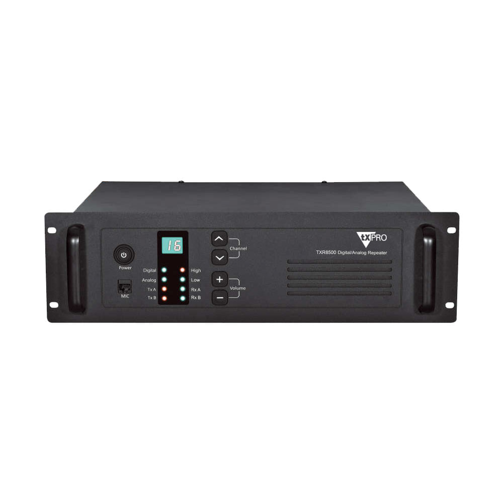 Repetidor txPRO TXR8500V VHF, 136-174 MHz, 50W, DMR, doble llamada, negro