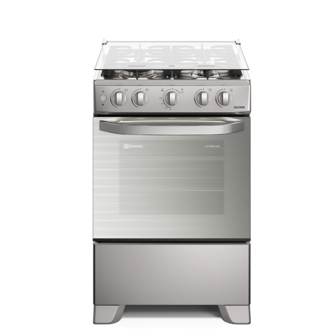 Cocina Electrolux FE4PMR Efficient VaporBake 12000 W, 4 quemadores, 70 litros, triple llama, plateado