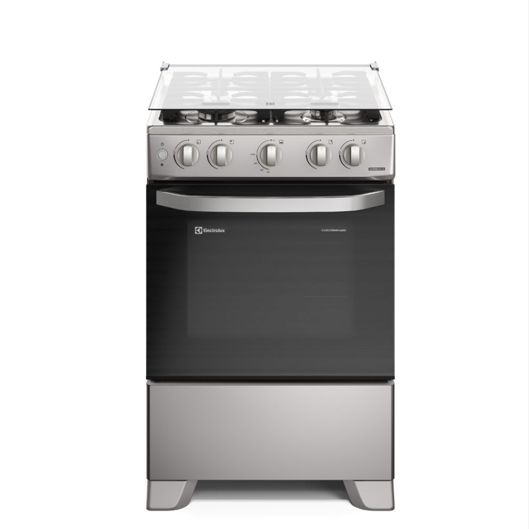 Cocina Electrolux FE4ISR 4 quemadores, Efficient VaporBake, parrilla hierro fundido, plateado