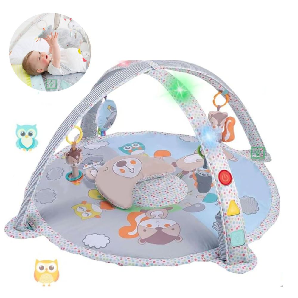 Imagen 1 del producto Gimnasio musical Baby kits Konig Kids, con luces, sonidos, almohada, gris