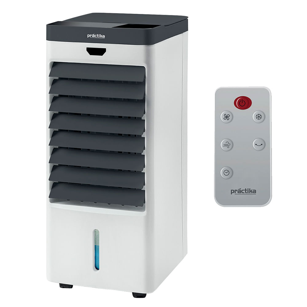 Enfriador de aire Practika P-02, 75W, 3 modos, control remoto, blanco