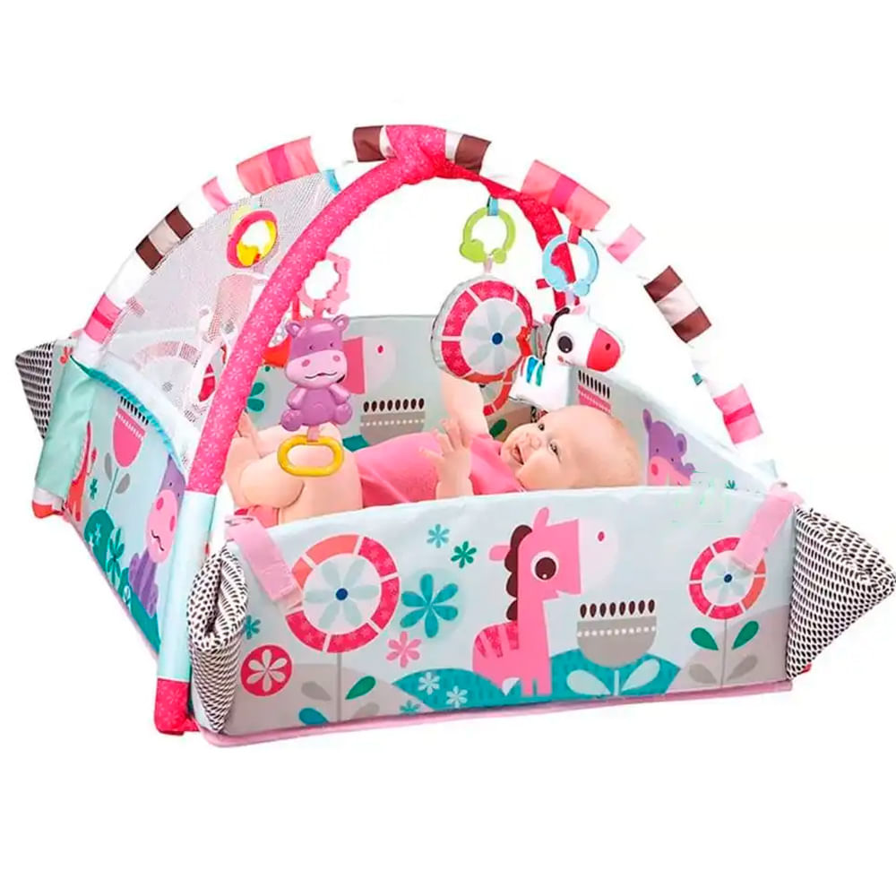 Gimnasio musical Baby Kits, 5 en 1, con pelotas, rosado