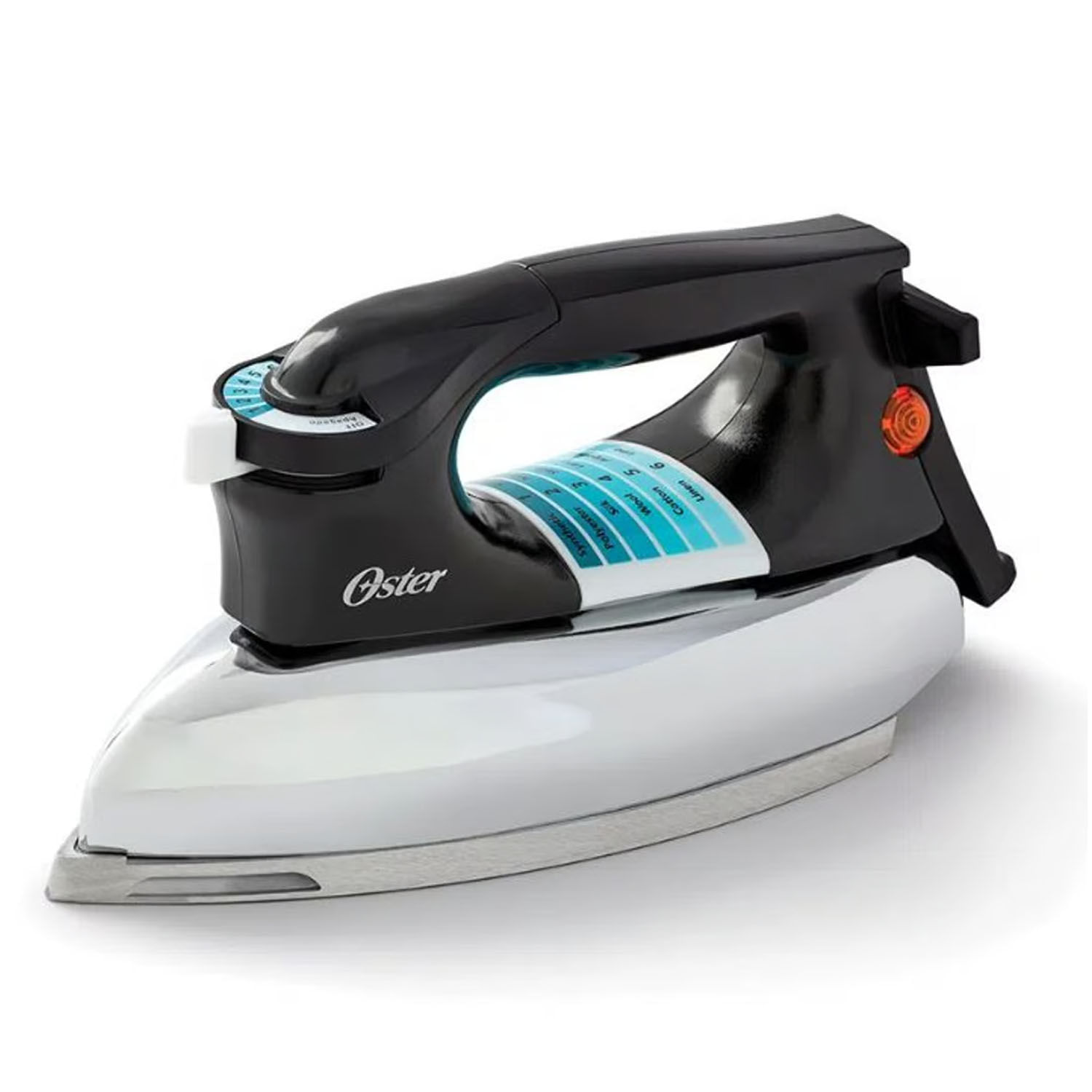 Imagen 1 del producto Plancha clásica Oster GCSTBV4119 1000W, base de aluminio, control de temperatura, negro