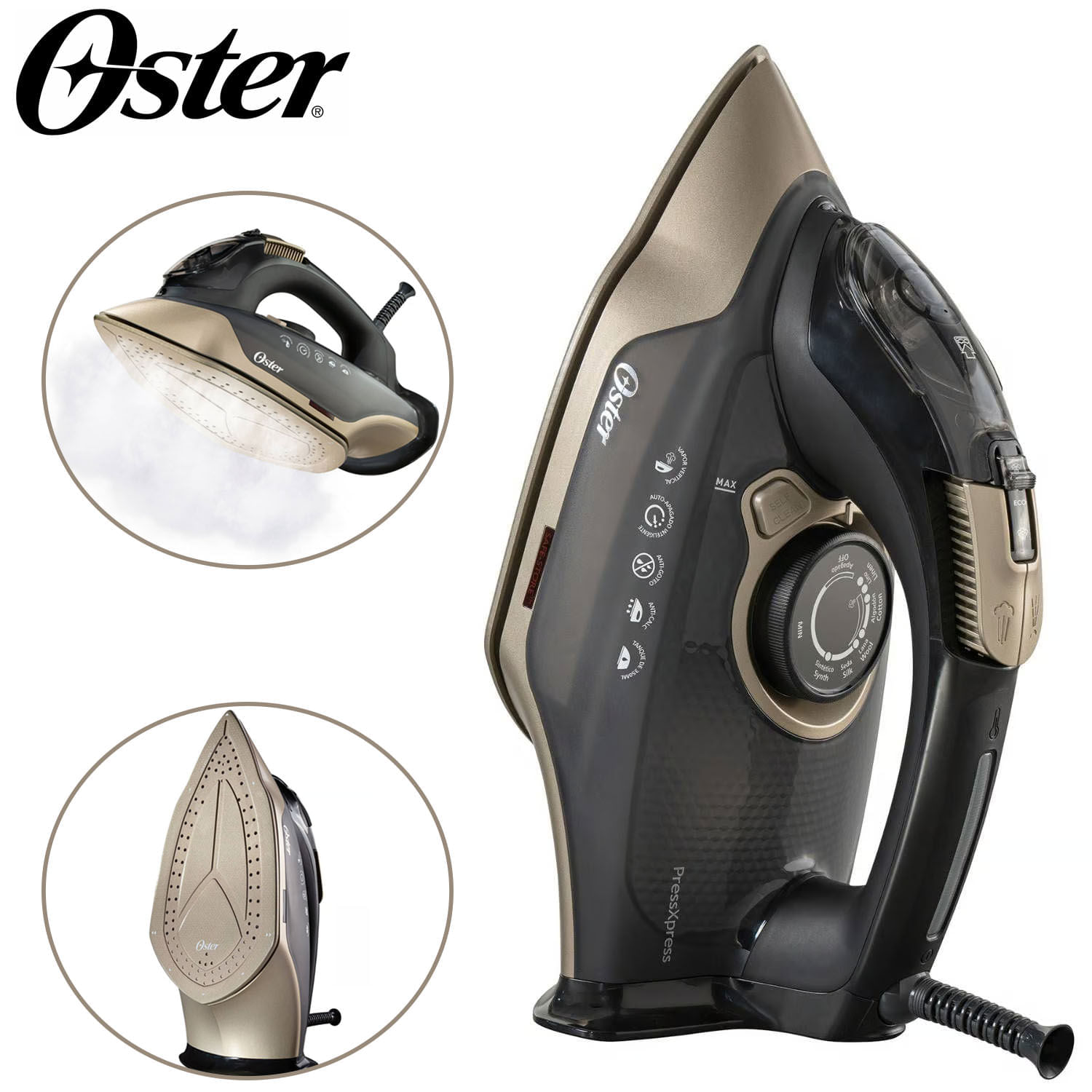 Imagen 2 del producto Plancha de vapor Oster Press Xpress GCSTPX9000B 2200w, tanque 350 ml, negro