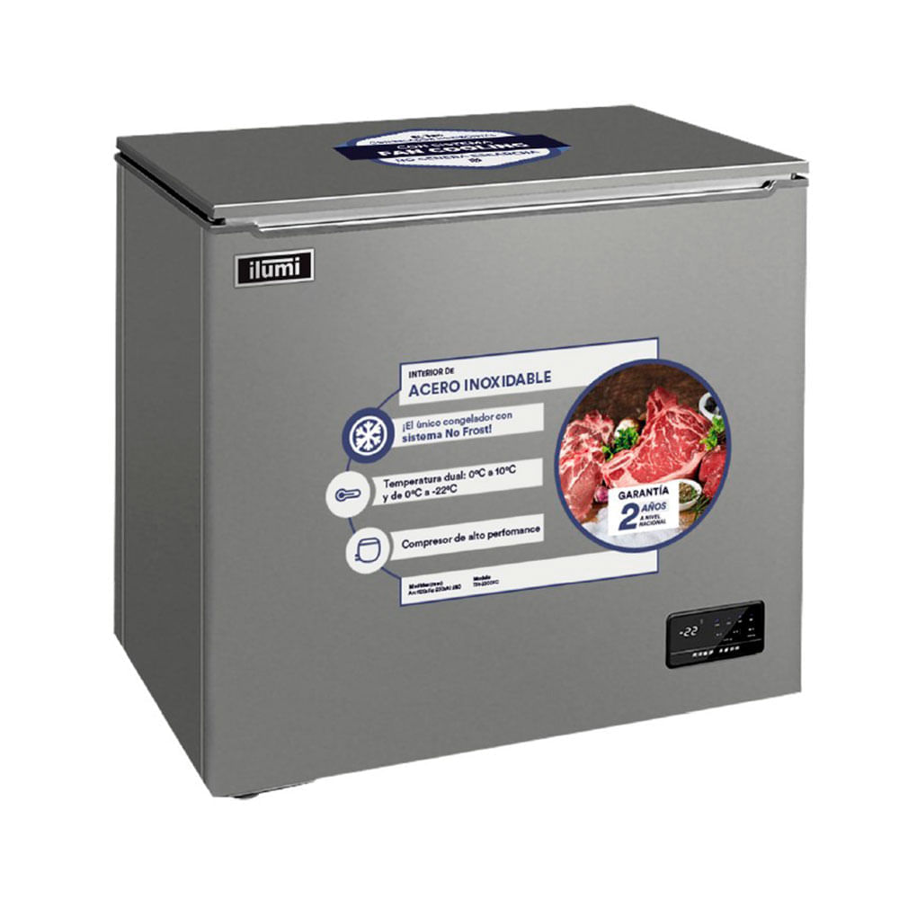 Congeladora Ilumi No Frost TFI-3200FC, capacidad de 320 litros, gris