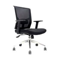 Silla de oficina MobelArt ejecutiva Delphi I, base aluminio, negro