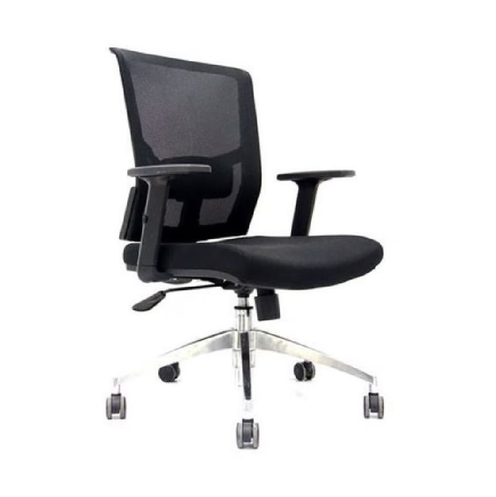 Silla de oficina MobelArt ejecutiva Delphi I, base aluminio, negro