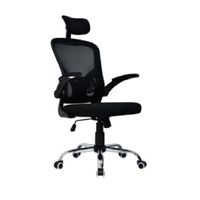 Silla para oficina MobelArt Presidente Atos, base cromada, negro