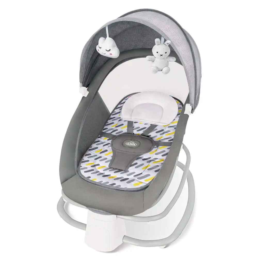 Mecedora Babycam para bebé recién nacido Deluxe, eléctrica, control app, gris