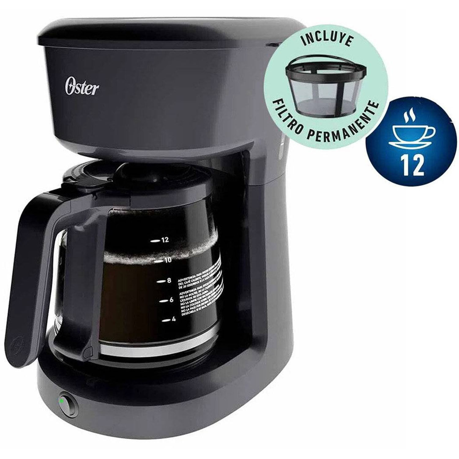 Imagen 2 del producto Cafetera Oster BVSTDCS12B 1.8 litros, filtro permanente, función pausa y servir, negro