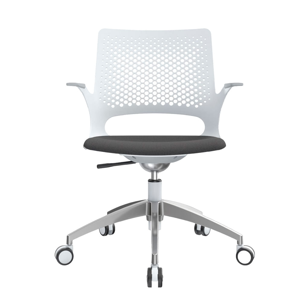 Silla de oficina Ofideas, giratoria ejecutiva, espaldar de nylon, blanco