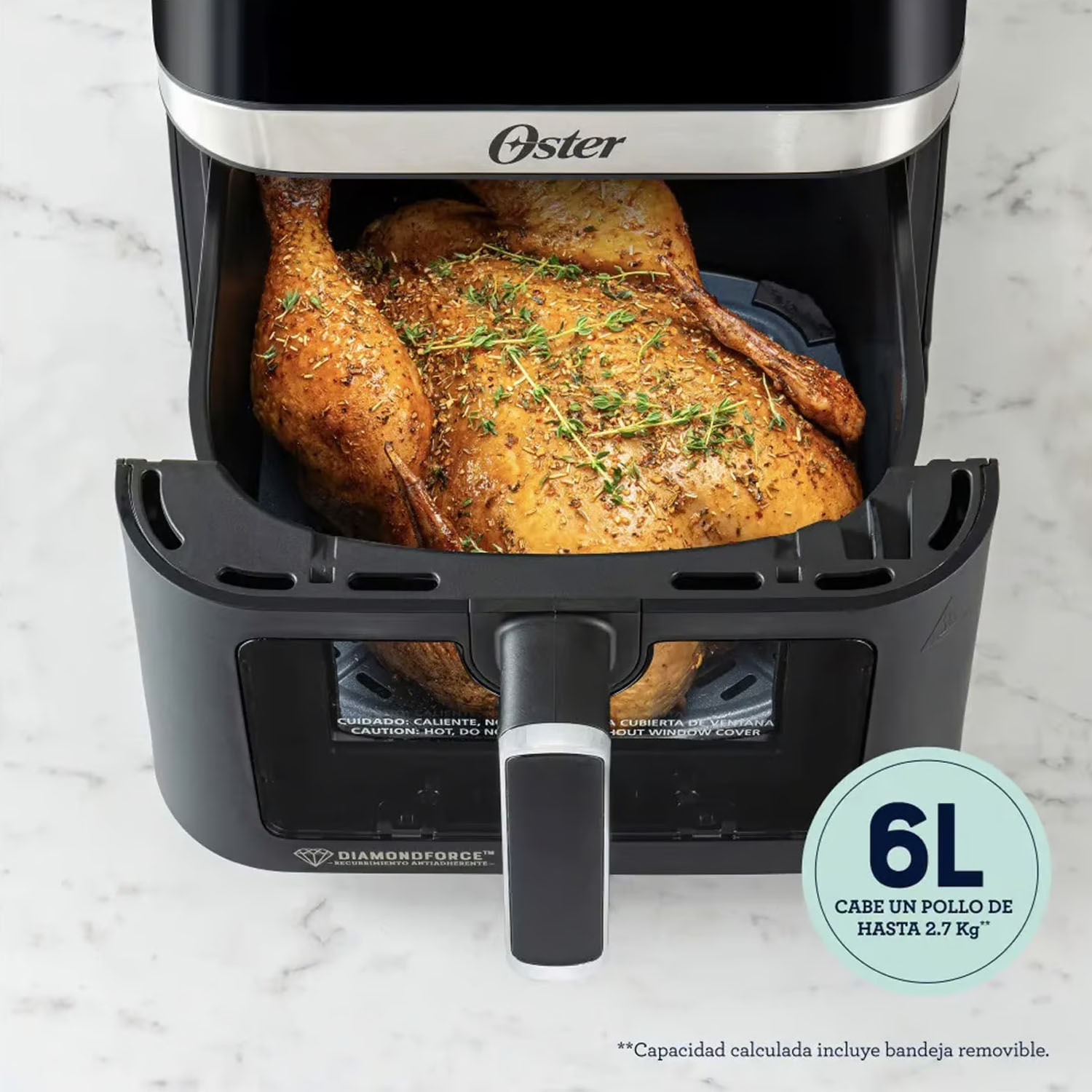 Imagen 2 del producto Freidora de aire digital Oster, 10 programas, 6 litros, negro - CKSTAF60WDDF