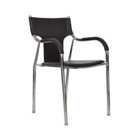 Silla de visita Ofideas, fija Soft I, tapizado en cuerina PU, negro