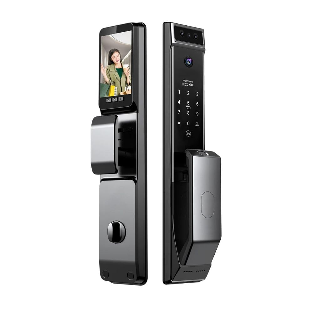 Cerradura Smart GC Electric, 7 métodos de apertura, desbloqueo con palma, video portero, negro