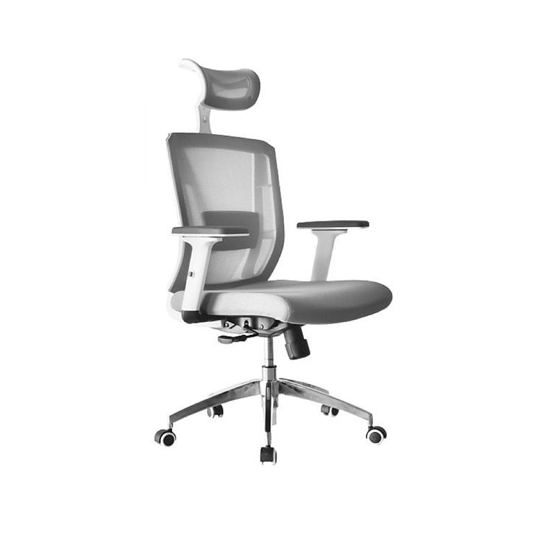 Silla de oficina MobelArt Presidente Delphi 2, base de aluminio, ergonómica, gris