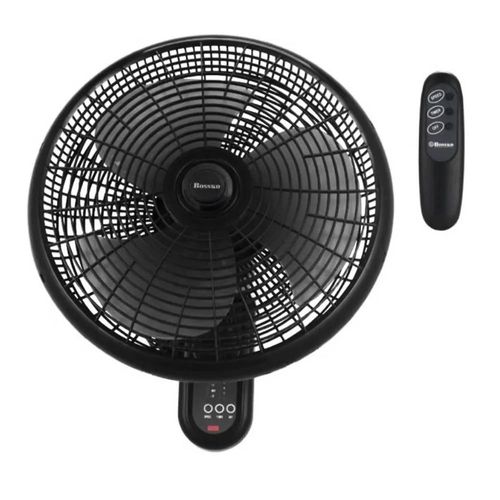 Ventilador Bossko 16" de pared, c/control remoto, BK-8210PD 80W, negro