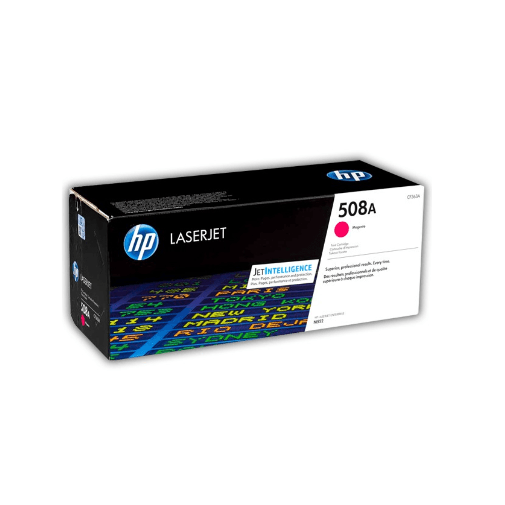 Imagen 2 del producto Tóner HP 508A, compatible con Pro M577dn, M552dn, M553dn, rendimiento 5000 páginas, magenta CF363A