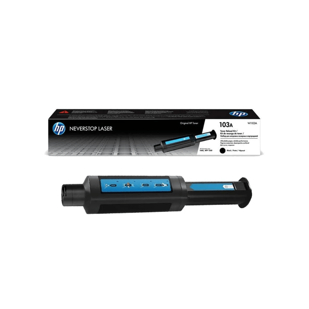 Tóner HP 103A, compatible con 1000a/w/n, 1200a/w/nw, rendimiento de 2,500 páginas, negro W1103A