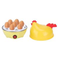 Hervidor de huevos al vapor 7 unidades, placa de acero inoxidable, amarillo